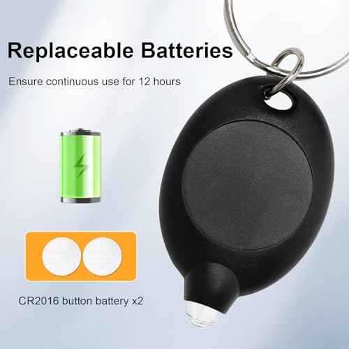 Mini UV LED Keychain Flashlight, Tiny Flashlight,Ultra Bright Light Key Ring Flashlight, 12 Lumen Portable Light Battery Powered with Key Ring for Outdoor Activities and Emergency Lightning (50PCS)