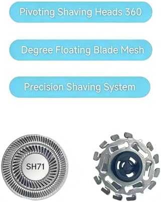 SH71/52 Replacement Heads for Philips Norelco Shaver Series 7000 and 5000,Compatible with noreclo Shaver, Blades for S5531 S5532 S5535 S7732 S7735 S7782 S783,6Pack