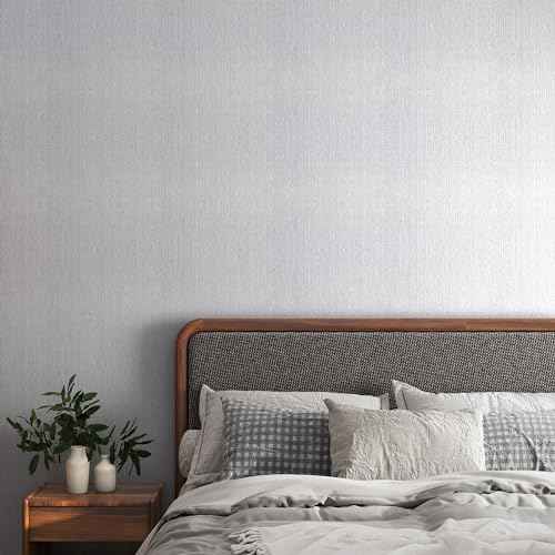 Grasscloth Peel and Stick Wallpaper Textured Gray Fabric Wallpaper Faux Linen Wallpapers 15.7"x78.8" Textured Contact Paper for Cabinets Self Adhesive Removable Wall Paper for Bedroom