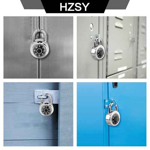 Combination Padlock 12 Pack, Fixed Dial Combination Padlock with Different Combinations, 2 in. Wide. Black Turntable, Lock for Gym & Locker, School, Toolbox, and More
