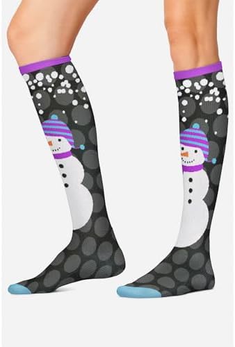 Cherokee Women's 10-15mmHg Compression Socks – Fun Print Knee Highs with Light Support, Soft Feel - PRINTSUPPORT