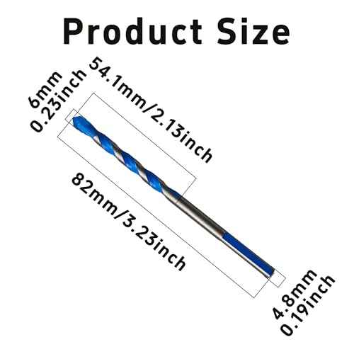 5PCS 15/64" Solid Carbide Drill Bit Set, Masonry Drill Bits, Concrete Drill Bits, Carbide Drill Bits for Glass, Tile, Brick, Cement, Plastic, Wood