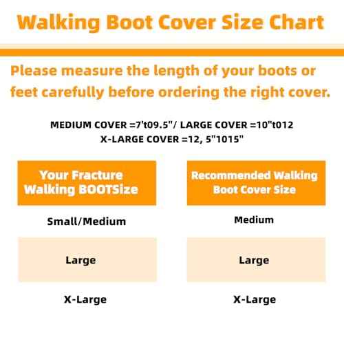 Air Cam Walking Boot Covers 2 pcs, Fracture Medical Cast Boots Shoe Covers for Broken Foot Ankle Recovery With Waterproof Anti-slip and Washable (Medium)