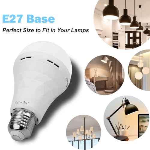 10 Pack Rechargeable Light Bulbs, Emergency Light Bulbs for Power Outage Hurricane Camping 3000K Warm Light Battery Operated Light Bulb 9W E26 1200mAh Battery Backup Soft Light Bulb for Lamps