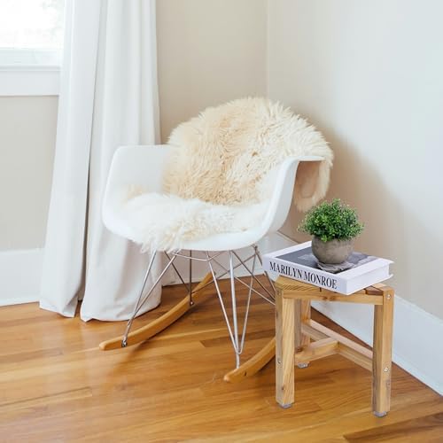 Teak Shower Stool, Teak Shower Bench, 12'' Shower Foot Rest for Shaving Legs, Waterproof Corner Shower Bench, Organizer Stool, Corner Seat for Bathroom Livingroom