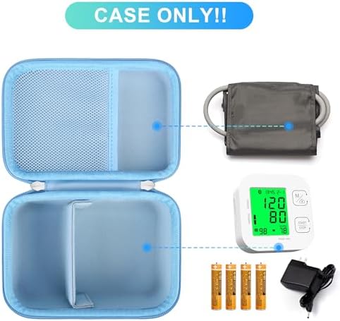 BOVKE Carrying Case for iHealth Track Smart Upper Arm Blood Pressure Monitor, iHealth Bluetooth Blood Pressure Machine Case, Blue