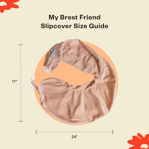 My Brest Friend Super Deluxe Nursing Pillow – Extra Soft Breastfeeding Support Pillow with Plush Slipcover, Firm Flat Cushion, Wrap-Around Adjustable Fit & Back Panel – Flower Key, Grey