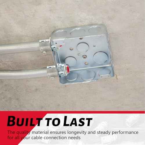 Metal-Clad Cable Connectors Zinc Electrical Conduit Connector 3/8" Snap in Connectors for Steel and Aluminum Cable(50 Pack)