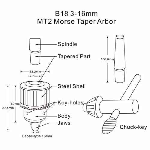 Earl Diamond Super Heavy Duty 5/8-Inch Drill Chuck with #2 Morse Taper Arbor & Chuck Key (5/8" MT2)
