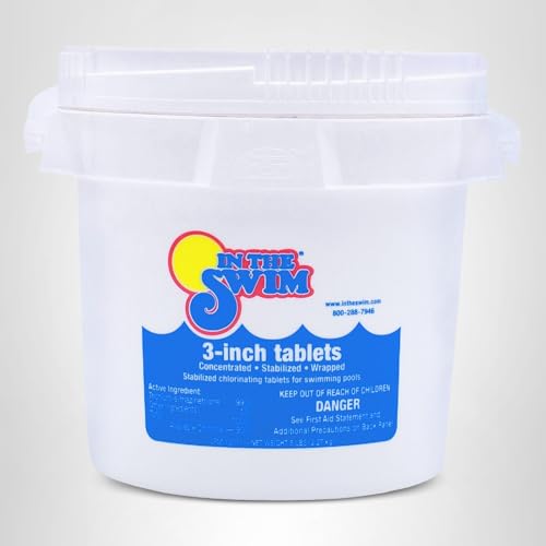 In The Swim 3 Inch Stabilized Chlorine Tablets for Sanitizing Swimming Pools - Individually Wrapped, Slow Dissolving - 90% Available Chlorine - Tri-Chlor - 50 Pounds