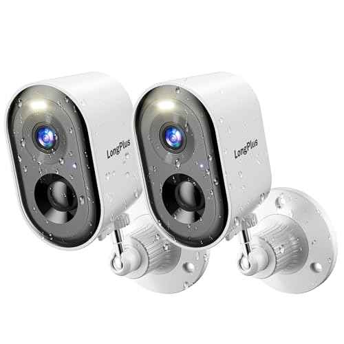 LongPlus Security Cameras Wireless Outdoor Camera Wireless Camera for Home Security, 2 Pack 2K Battery Powered WiFi Cameras with AI Motion Detection, 2-Way Talk, Cloud/SD Storage
