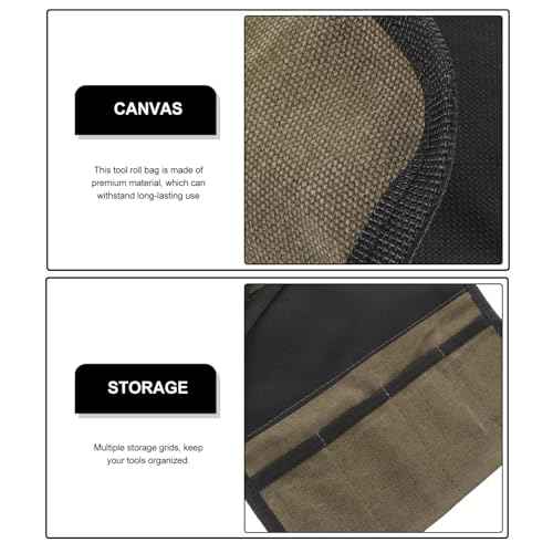 3pcs Chisel Roll, Canvas Roll up Tool Organizer Woodworking Carving Tool Bag 4 Pockets Wrench Holder Pouch for Knives and chisels Storage