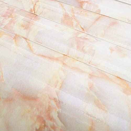 Redodeco White Pink Jade Marble Look Paper Granite Effect Peel Stick Vinyl Counter Top Adhesive Paper Wallpaper Cabinet Dresser Drawer Door Wardrobe Stickers 15.8inch by 79inch