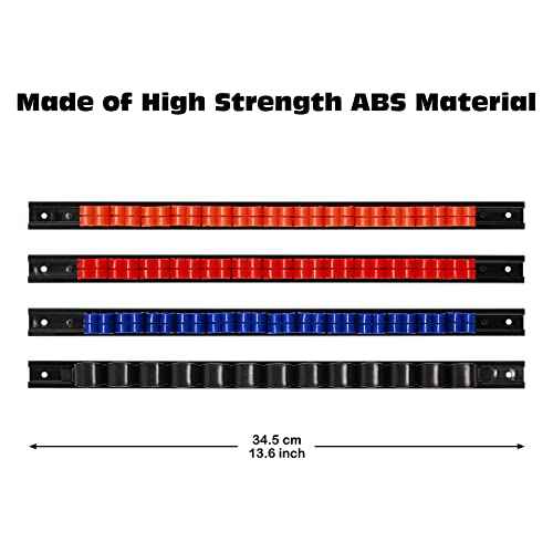 AIRTOON 10 PCS Screwdriver & Wrench Organizer, Plastic Rail Wrench Hanger with Clips, Pegboard Tool Holder, Wear Resistance Improved