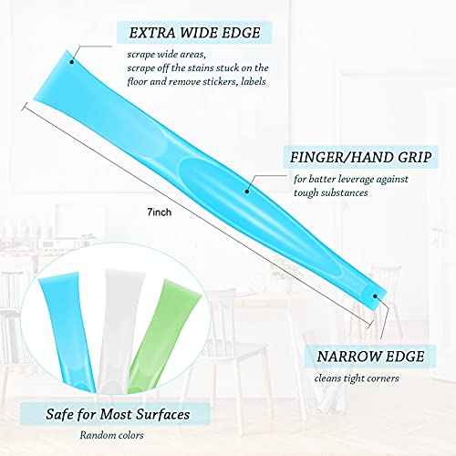 Honoson Non-scratch Plastic Scraper Tool Carbon Fiber Plastic Cleaning Tool Pen-shaped Stiff Scraper for Kitchen Sticker Scratch Cleaning(White¡¢blue¡¢green,6 Pieces)