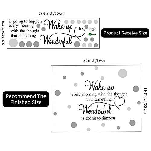 COKOYY Motivational Art Quotes Wall Decals, Inspirational Sayings Words with Dots, Vinyl Letters, Removable DIY Sign Wall Mural for Bedroom, Living Room, Home Decoration