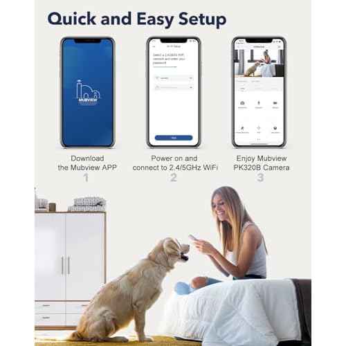 Indoor Security Camera 2K, Pet Camera with Phone App, WiFi Cameras for Home Security Camera for Dog/ Baby Monitor/Elder Pan Tilt, 5/2.4GHz, 24/7, 2-Way Talk, Human Detection, Motion Tracking, Cloud