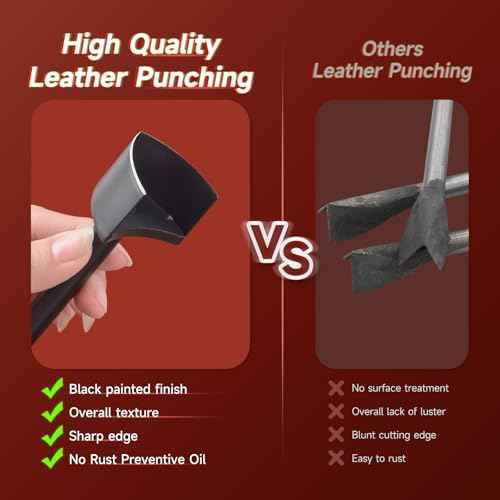 Leather V Shape Cutter Punch,4 PCS 20/25/30/35mm Leather Precision Cutting Tool for Belts, Crafts, DIY Leatherworking ? Durable Stainless Steel Punch Set