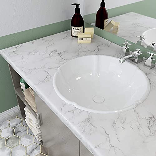 Decotalk Marble Contact Paper Marble Wallpaper Peel and Stick Marble Countertop Vinyl Wrap Waterproof Matte White Marbles Contact Paper for Kitchen Counter Removable Wallpaper Vinyl Marbles 12"x120"