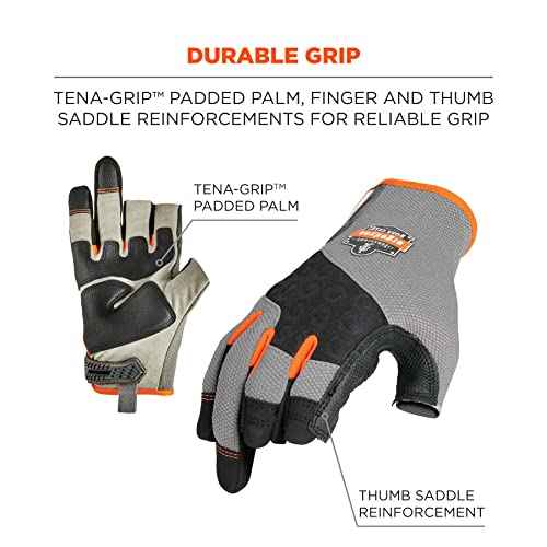 Ergodyne unisex adult Heavy-duty Heavy Duty Framing Gloves, Gray, Large Pack of 720 US