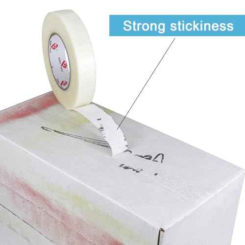 BOMEI PACK Clear Duct Tape 1 Inch,Heavy Duty Transparent Duct Tape,1 Inch x 60 Yards,Clear Strapping Tape,Reinforce Fiber Tape,Waterproof,Flexible and Tear by Hand for Home & Improvement