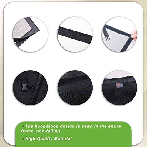 Garage Door Screen - 1 Car 10x9Ft Magnetic Closure Heavy Duty Weighted Bottom Screen Self Sealing Fiberglass Mesh Retractable Net - Easy Assembly & Pass-Through(Black)