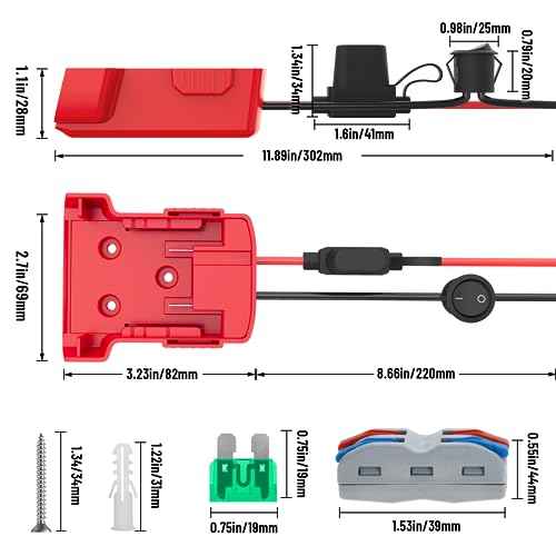 3 Packs Power Wheel Adapter Compatible with Milwaukee 18V Battery Adapter Power Wheel Battery Converter Kit with Fuse & Switch & Wire Terminals & 12 AWG Wire for DIY RC Car Robotics