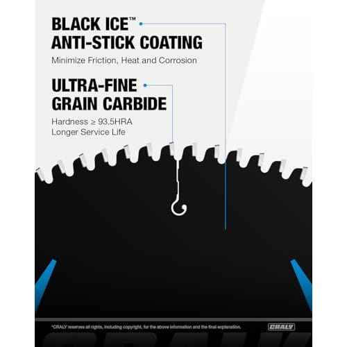 CRALY 14 Inch 120 Teeth Aluminum and Non-Ferrous Metal Cutting Circular Saw Blade, 1 Inch Arbor, Carbide Tipped, Thin Kerf, Black Ice Coating, for Medium Aluminum, Plastic, Composite(C14120AL)