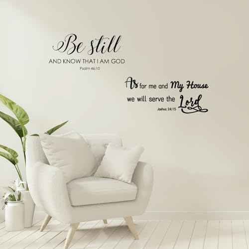 12 Pieces Bible Verse Wall Stickers, Inspirational Quote Wall Decals, Religious Motivational Wall Stickers, Peel and Stick, Scripture Wall Decal for Living Room Bedroom Bathroom Office