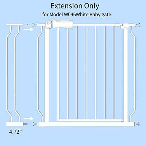 Fairy Baby 4.72in Extensions for Walk Through Baby Gate Auto Close White Child Safety Gates Extension White