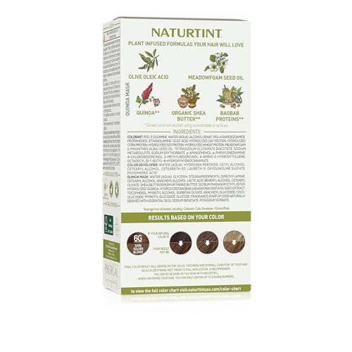 Naturtint 6G Dark Golden Blonde Permanent Hair Color (Pack of 1), Ammonia Free, Vegan, Cruelty Free, up to 100% Gray Coverage, Long Lasting Results (Packaging may vary)