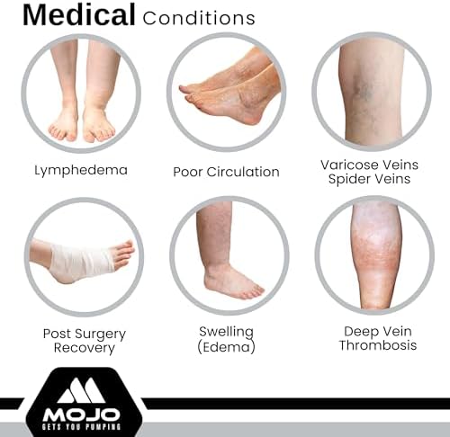 Mojo Compression Socks Footless for Women and Men 20-30mmHg - Extra Wide Plus Size Calf Sleeve - A604
