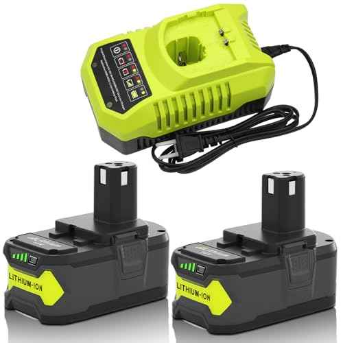 2-Pack 8000mAh P108 Battery Replacement for Ryobi 18V Battery Lithium ion P189 P190 P109 P107 P105 P104 P103 P102 P122 and P117 Charger Compatible with Ryobi 9.6V-18V Batteries (Green)
