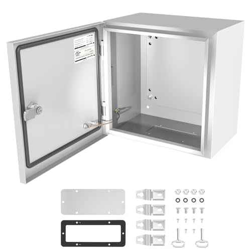 Electrical Junction Box, 12"x10"x8" NEMA Steel Enclosure P66 Waterproof & Dustproof Outdoor/Indoor Electrical Project Box with Mounting Plate