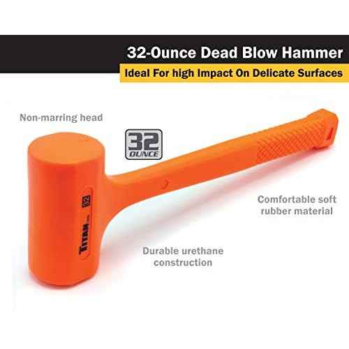 Titan 63142 2-Piece Dead Blow Hammer Set, Includes 2lb & 3lb with Non-slip Diamond Textured Handles, Spark & Rebound Resistant