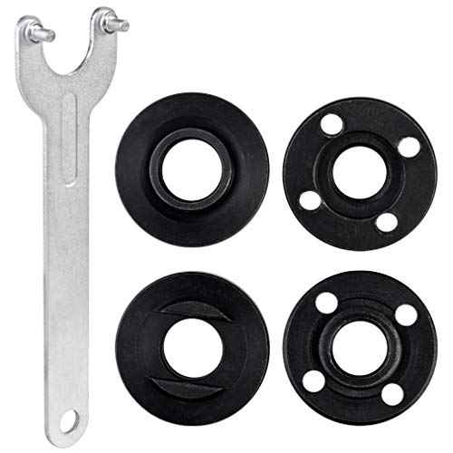 5pcs Grinder Flange Angle Wrench Spanner Metal Lock Nut for Compatible with Dewalt Milwaukee 193465-4 Bosch Black Decker Ryobi Makita 5" 5/8-11 Parts