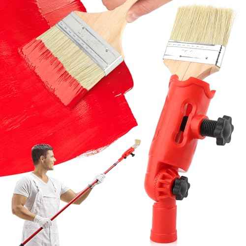 Multi-Angle Paint Brush Extender with Paint Brush, Extension Pole Attachments for Painting Roller Scraper, Paints Edger Tool for High Ceilings, Walls, Corner Painting Tool