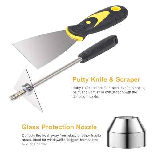 Heat Gun Nozzles Kit, SEEKONE Hot Air Gun Attachments 7 Pieces Stainless Steel Accessories Air Outlet Diameter 35mm / 1.377inch