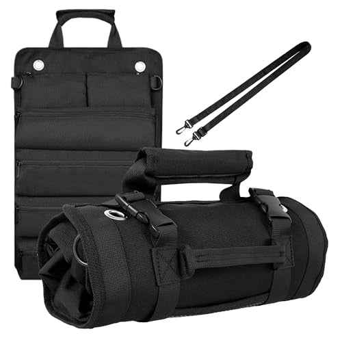 Roll Up Tool Bag - Portable Tool Bags with Multiple Pockets, Durable Tool Bag Organizer for DIY/Mechanics/Car Repair - Compact Tool Organizer Bag - Ideal Tool Bags for Men Outdoor Adventures