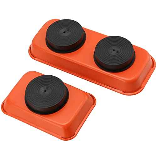 10 Piece Orange Magnet Screw Tray Set, Small Stainless Steel Magnetic Trays, Metal Magnetic Tool Tray Magnetic Socket Trays for Small Parts, Bolts, Pins Tools Organization, 2 Sizes