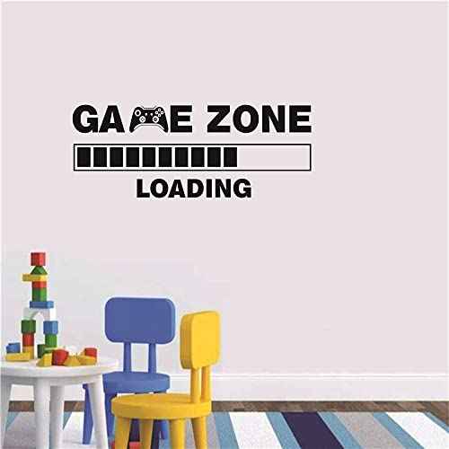 Kids Room Game Zone Loading Decor Sticker Boys Bedroom Gaming Room Wall Decal Living Wall Art Mural AFN112 (57x25cm)