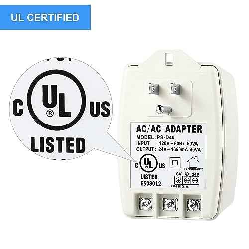 Hotop 4 Pack 24 Volt Transformer, 40 VA AC Transformer Plug in with PTC Fuse Compatible with All Versions of Ring Doorbell and Thermostat, Compatible with Nest, Ecobee, Sensi/Honeywell/24V Adapter