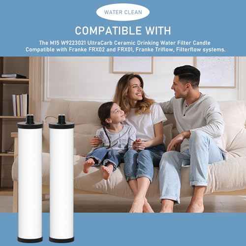 FRX02 W9223021 UltraCarb Ceramic Water Filter Candle, Compatible with Franke 02 FRX-02 FRX02 FR9455 and FRX-01 for Filterflow and Triflow Systems, 2 Pack