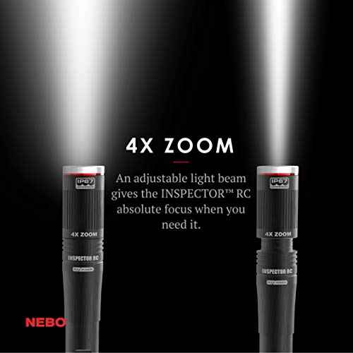 NEBO INSPECTOR RC Pen Light | 360 Lumens, 3 Light Modes, Rechargeable & AAA Battery Powered LED Flashlight, Waterproof, Compact & Durable, Pocket Clip for EDC, Includes USB Charging Cable