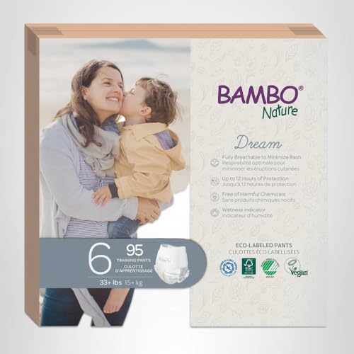 Bambo Nature Hypoallergenic Training Pants, Eco-Labelled Training Pants, Totally Chlorine-Free, Skin Friendly - Size 6 (95 Count)