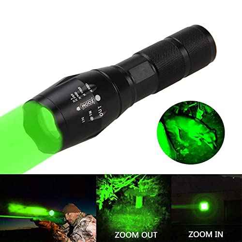 Green Red Light Hunting Flashlight Night Tactical Flashlights One Mode Handheld Flashlight Waterproof Predator Light Torch Light for Astronomy Aviation Night 2 Pcs