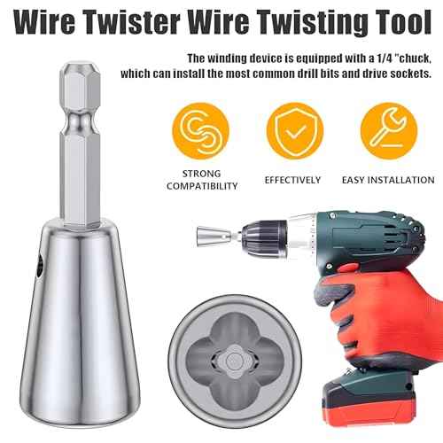 Wire Stripper and Wire Twister for Drill AWG Wire Stripping Wire Twisting Tool 6/8/10/14 AWG Cable Stripper Electrician Tool Set Electrical Wire Connector Tool