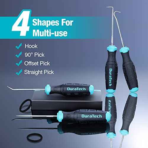 DURATECH 4 Piece Hook and Pick Set, Offset, Straight, 90¡ÆPick and Hook, Used for Auto and Electronics Maintenance Tools, with Storage Tray