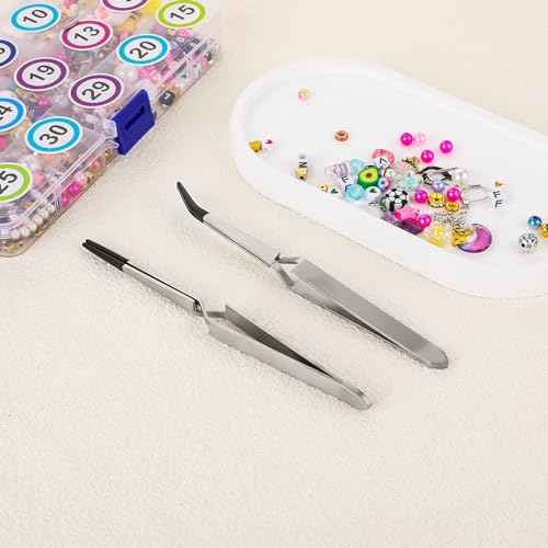 2 Pieces Rubber Tipped Tweezers Set Reverse Stainless Steel Cross Locking Tweezers PVC Tips Bent and Straight Flat Tip Tweezers Stamp for Coins Jewelry Hobby Crafts Industrial Electronic