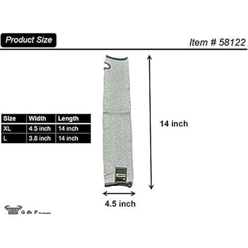 G & F PRODUCTS 100% Kevlar fiber by DuPont Cut Resistant Knit Sleeve, Sold by 6-piece pack
